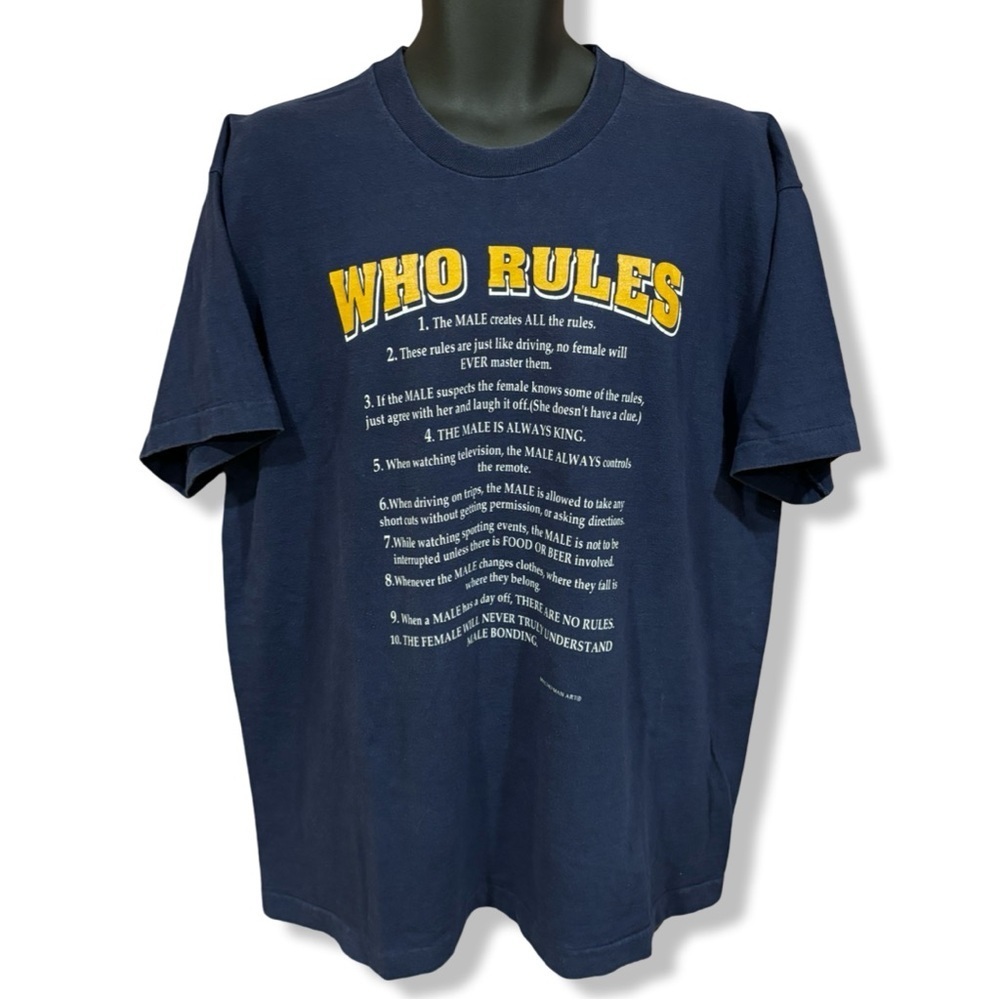 Vintage 90s Novelty Who Rules T-Shirt